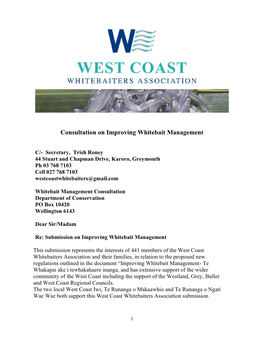 Consultation on Improving Whitebait Management
