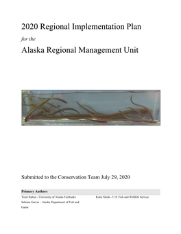 2020 Regional Implementation Plan Alaska Regional Management Unit