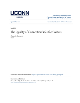 The Quality of Connecticut's Surface Waters Chester E