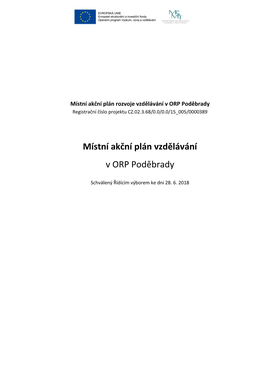 Místní Akční Plán Vzdělávání V ORP Poděbrady