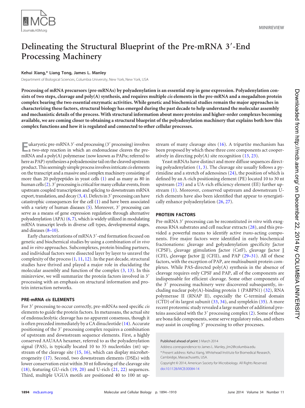 Delineating the Structural Blueprint of the Pre-Mrna 3=-End Processing Machinery