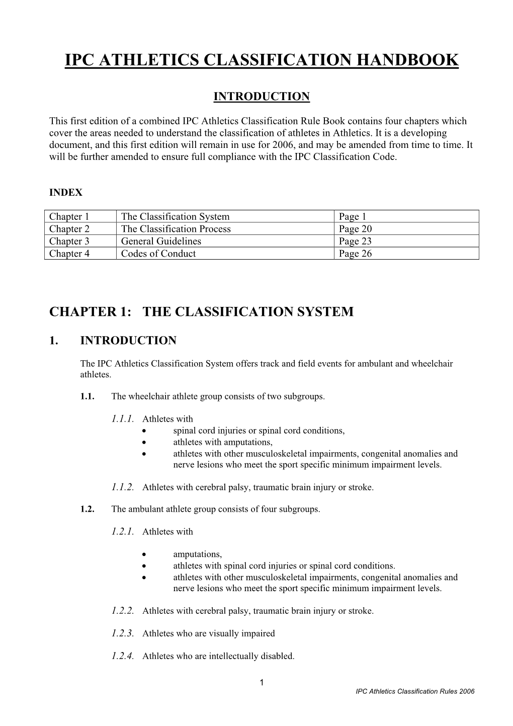 Ipc Athletics Classification Handbook
