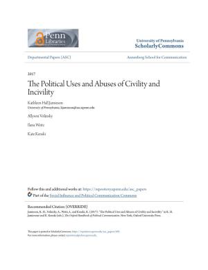 The Political Uses and Abuses of Civility and Incivility