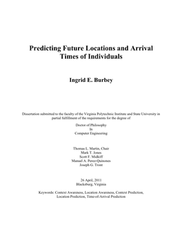 Predicting Future Locations and Arrival Times of Individuals