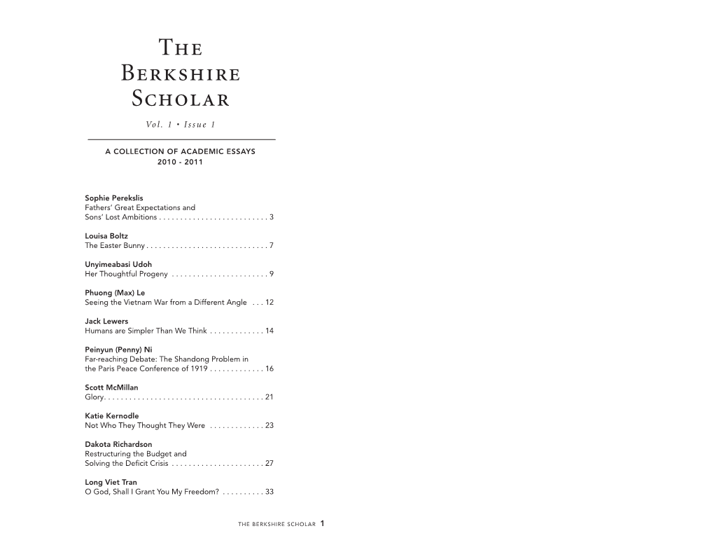 The Berkshire Scholar 2011 Layout 1