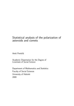 Statistical Analysis of the Polarization of Asteroids and Comets