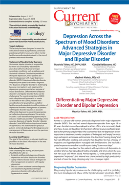 Advanced Strategies in Major Depressive Disorder and Bipolar Disorder