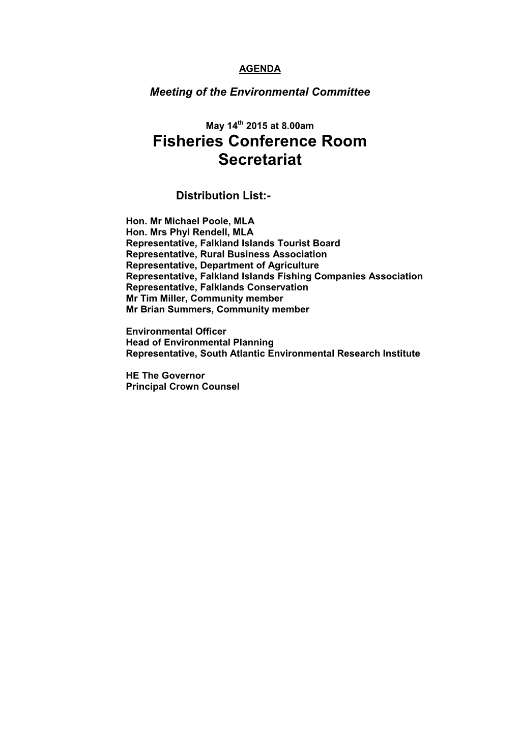 Environmental Committee Agenda 14.05.2015