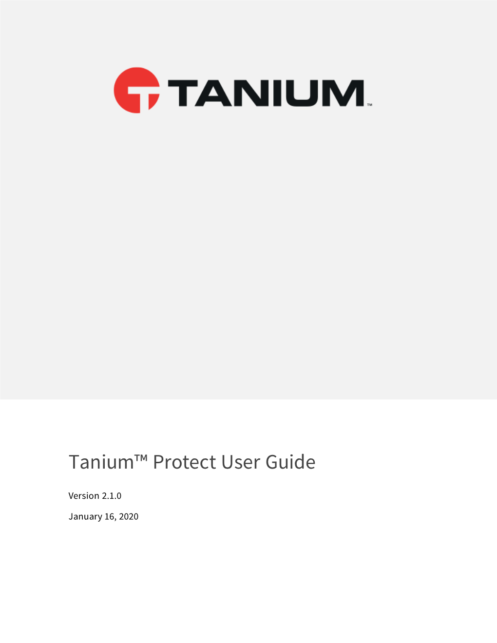 Tanium™ Protect User Guide