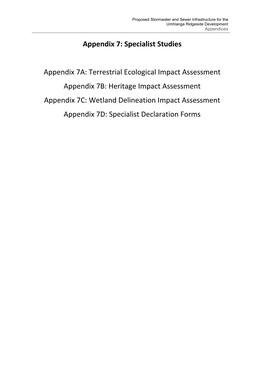 Terrestrial Ecological Impact Assessment Appendix 7B