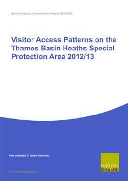 Visitor Access Patterns on the Thames Basin Heaths Special Protection Area 2012/13