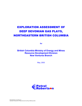 Exploration Assessment of Deep Devonian Gas Plays, Northeastern British Columbia