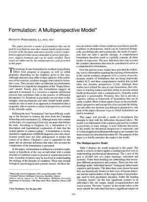 Formulation: a Multiperspective Model*