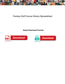 Fantasy Golf Course History Spreadsheet