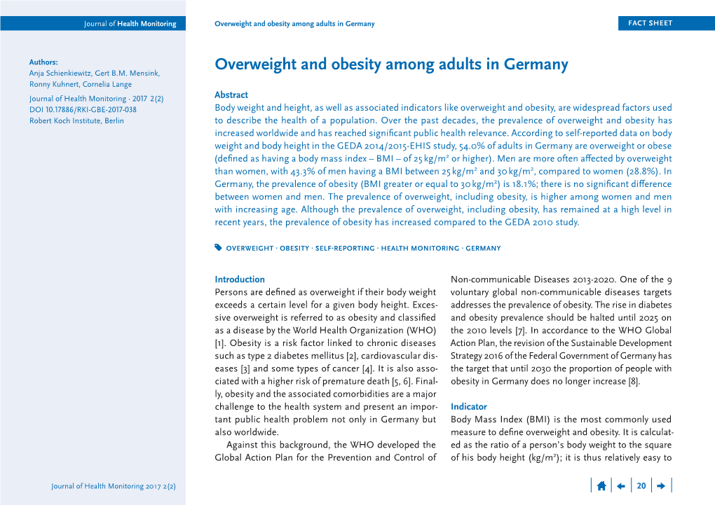 2017/2 | Overweight and Obesity Among Adults