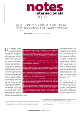 Tunisia Should Escape Becoming a Bazaar Economy