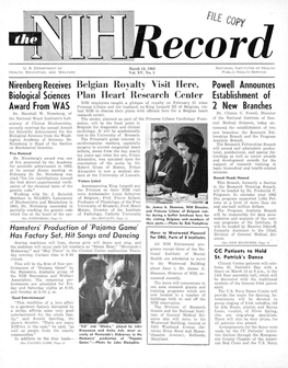 March 12, 1963, NIH Record, Vol. XV, No. 5