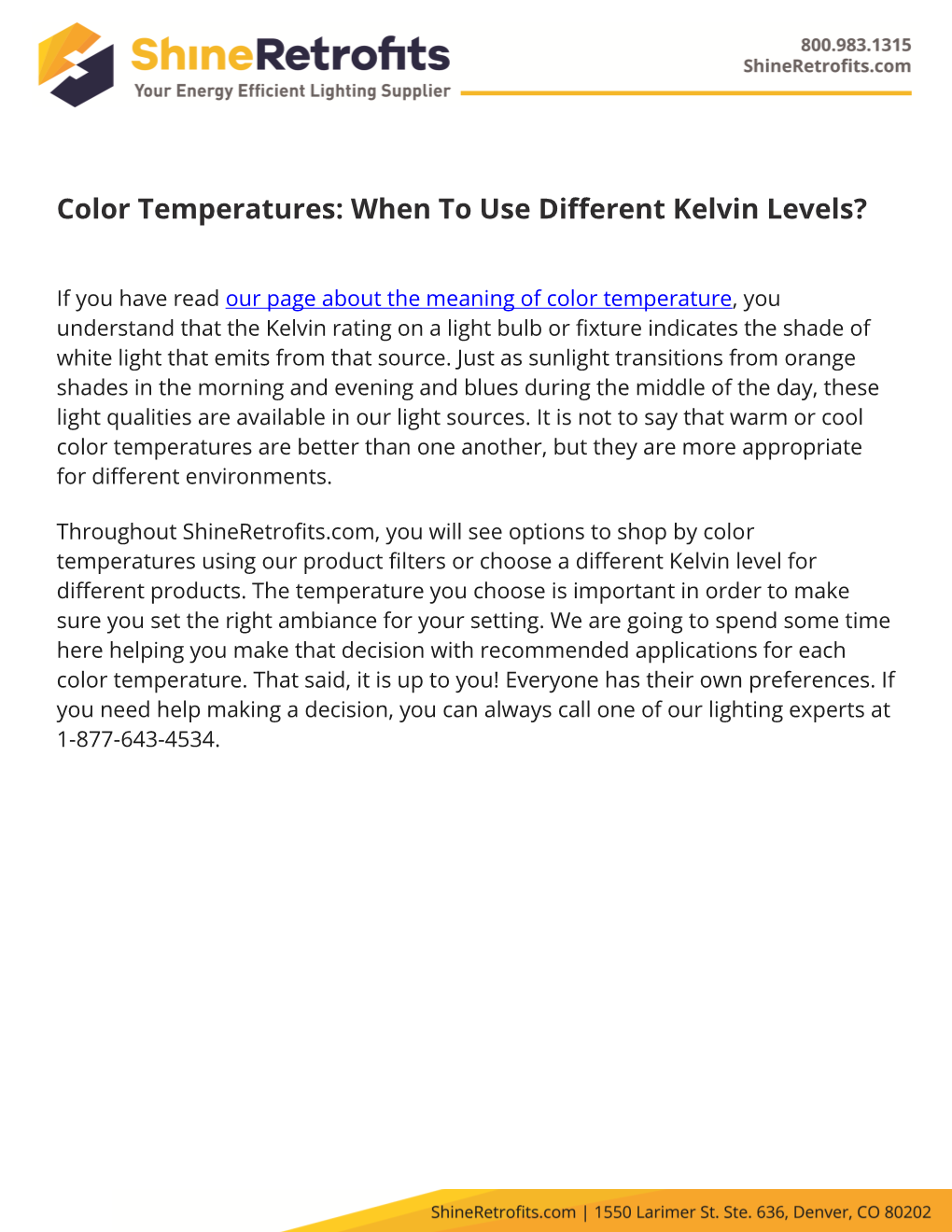 Color Temperatures: When to Use Different Kelvin Levels?