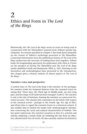 Ethics and Form in the Lord of the Rings