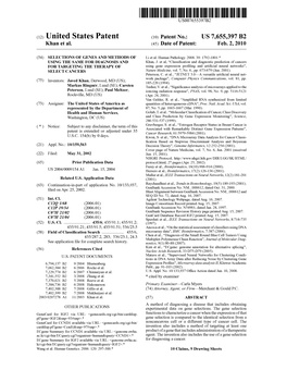 (12) United States Patent (10) Patent No.: US 7.655,397 B2 Khan Et Al