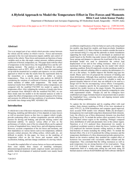 A Hybrid Approach to Model the Temperature Effect in Tire Forces and Moments