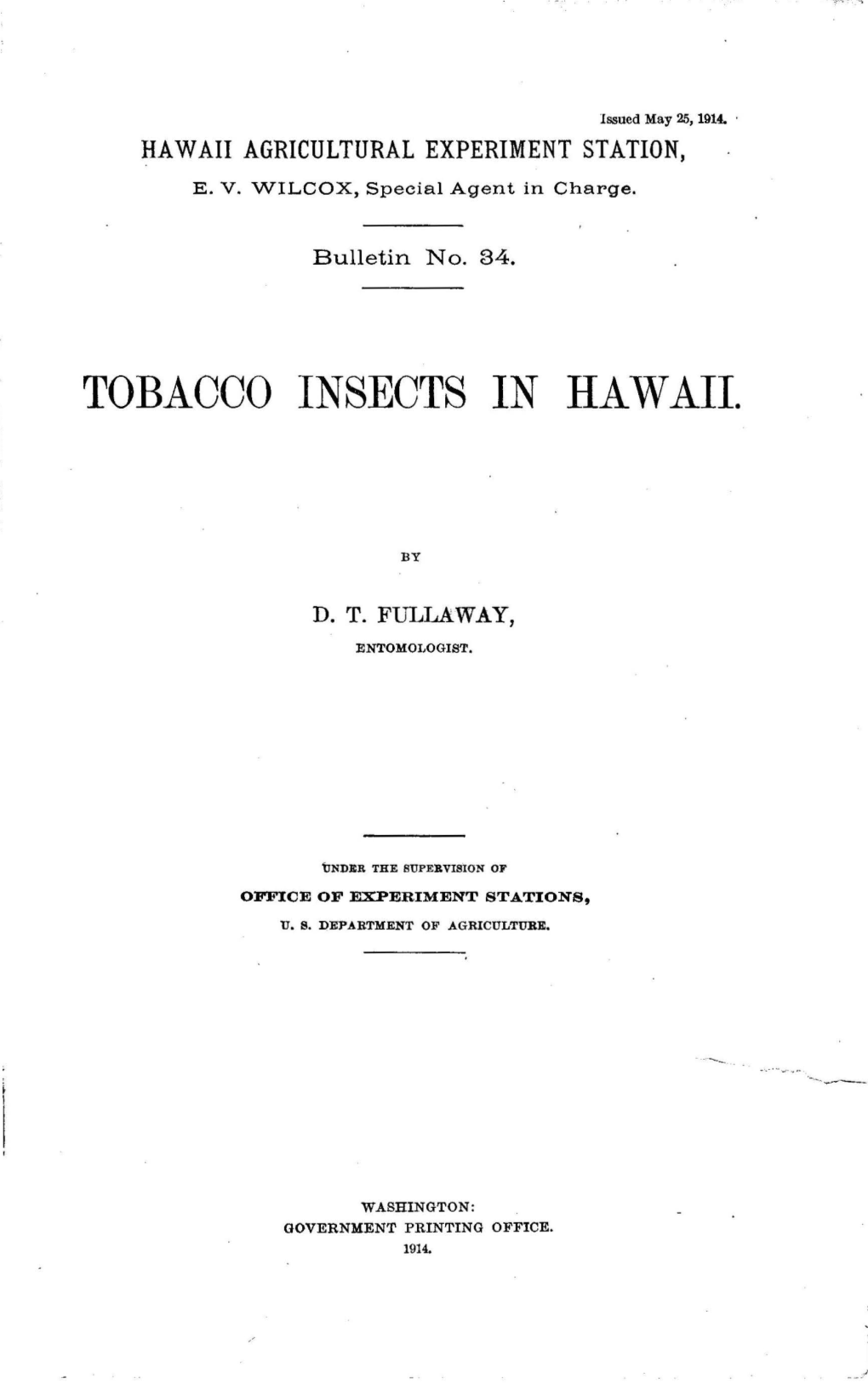 Tobacco Insects in Hawaii