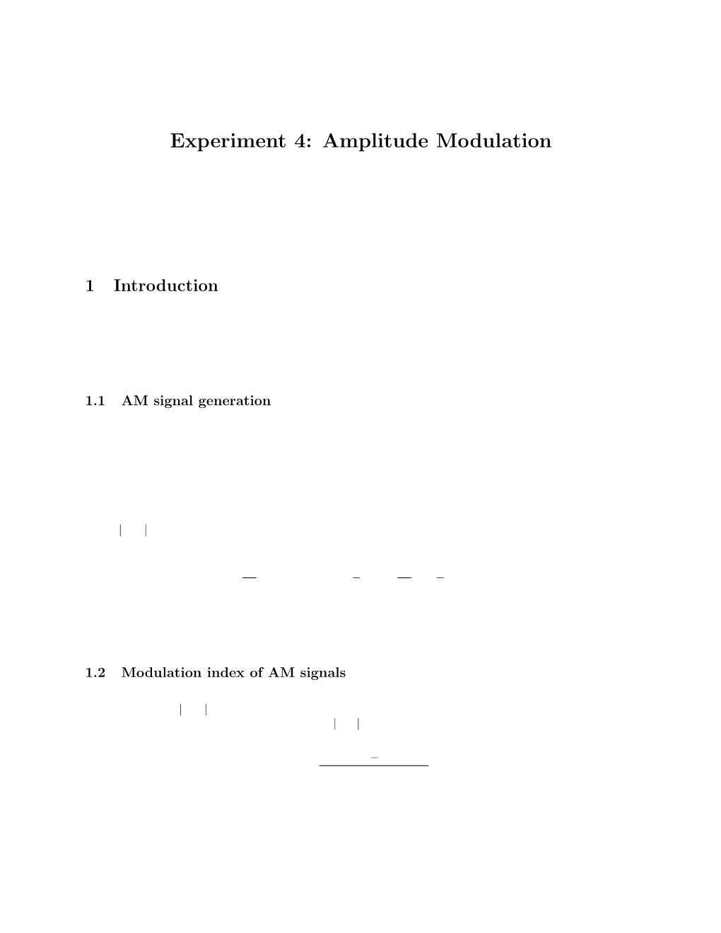 Experiment 4: Amplitude Modulation