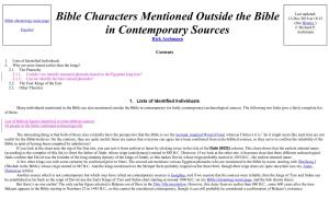 Bible Characters Mentioned Outside the Bible (See History.)