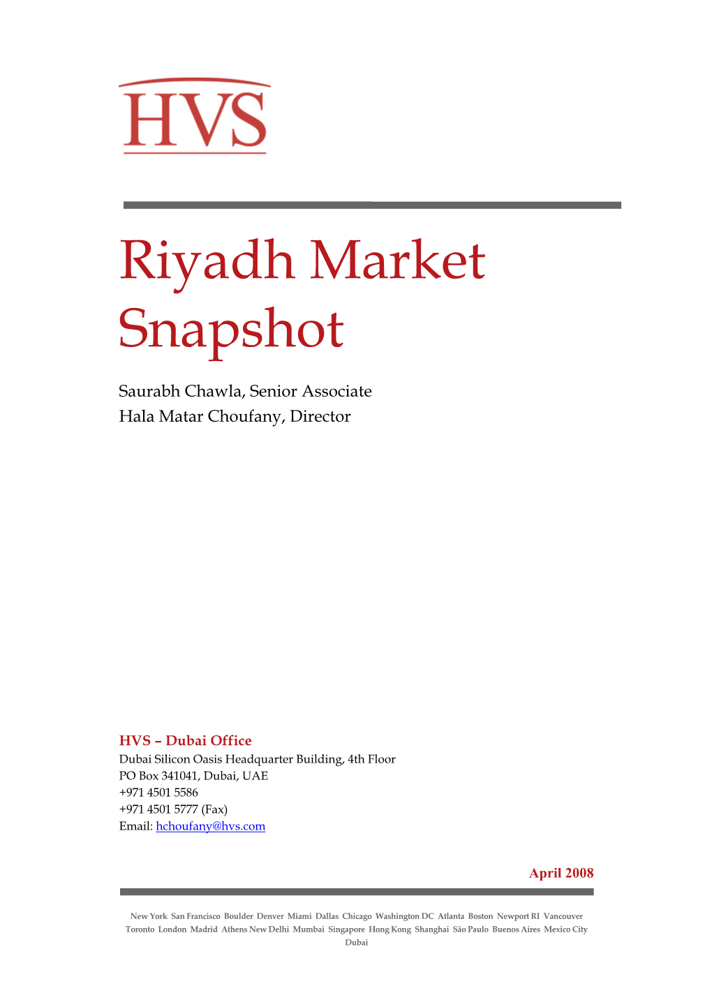Riyadh Market Snapshot