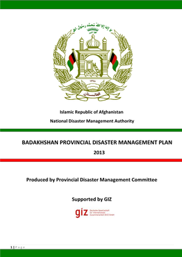 Badakhshan Provincial Di Khshan Provincial Disaster