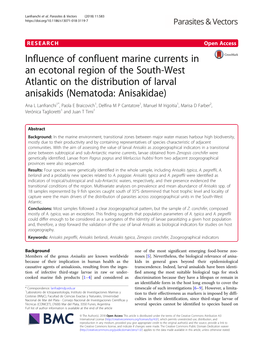 Influence of Confluent Marine Currents in an Ecotonal