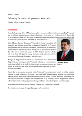 Enhancing the Democratic Process in Venezuela