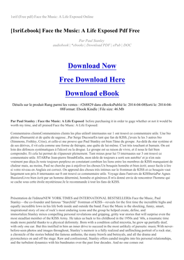 1Srif (Free Pdf) Face the Music: a Life Exposed Online