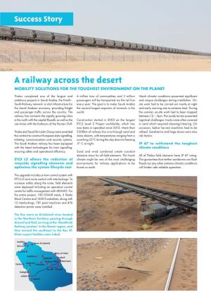 A Railway Across the Desert MOBILITY SOLUTIONS for the TOUGHEST ENVIRONMENT on the PLANET