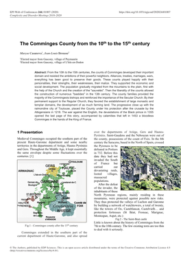 The Comminges County from the 10Th to the 15Th Century