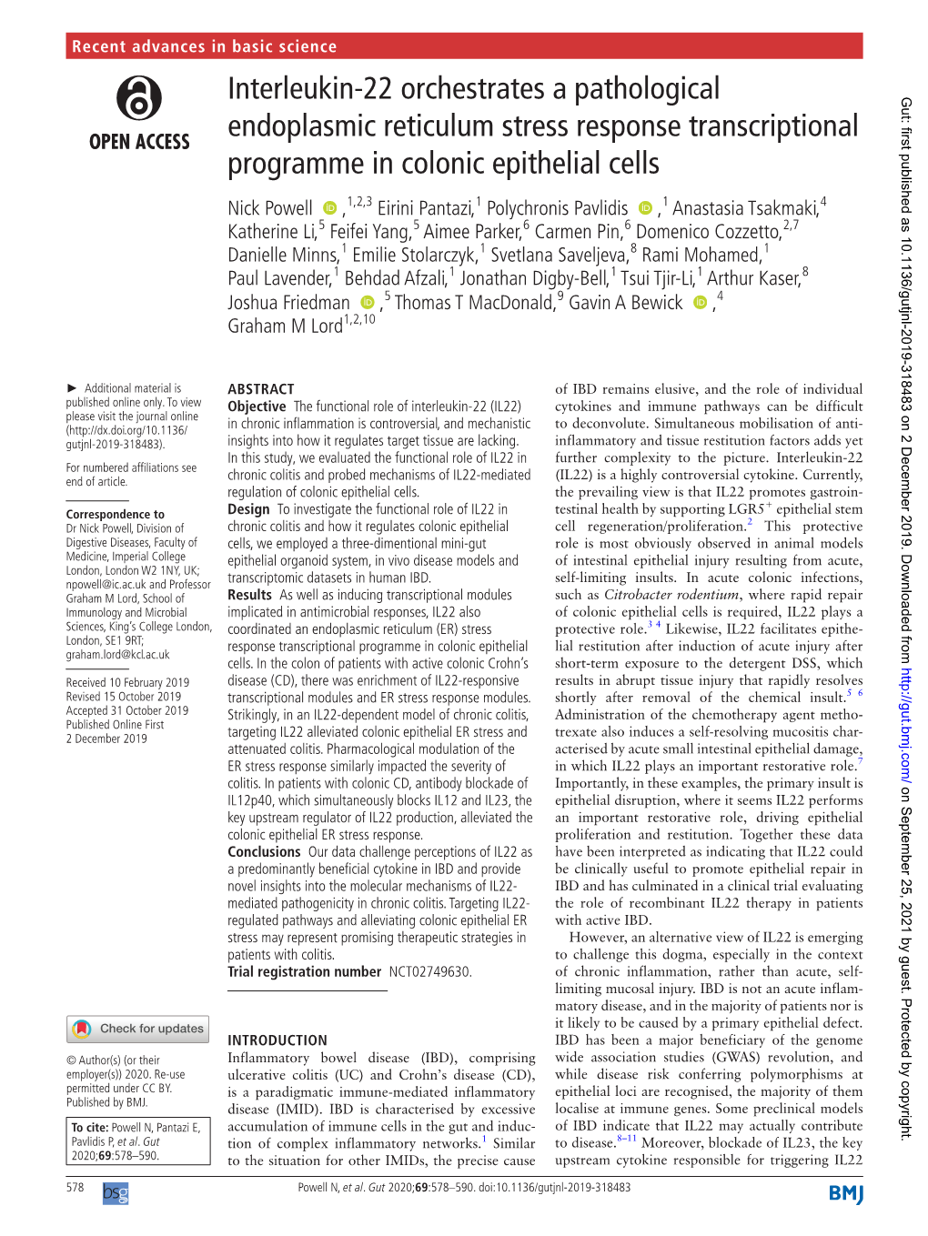 Interleukin-22 Orchestrates a Pathological Endoplasmic Reticulum