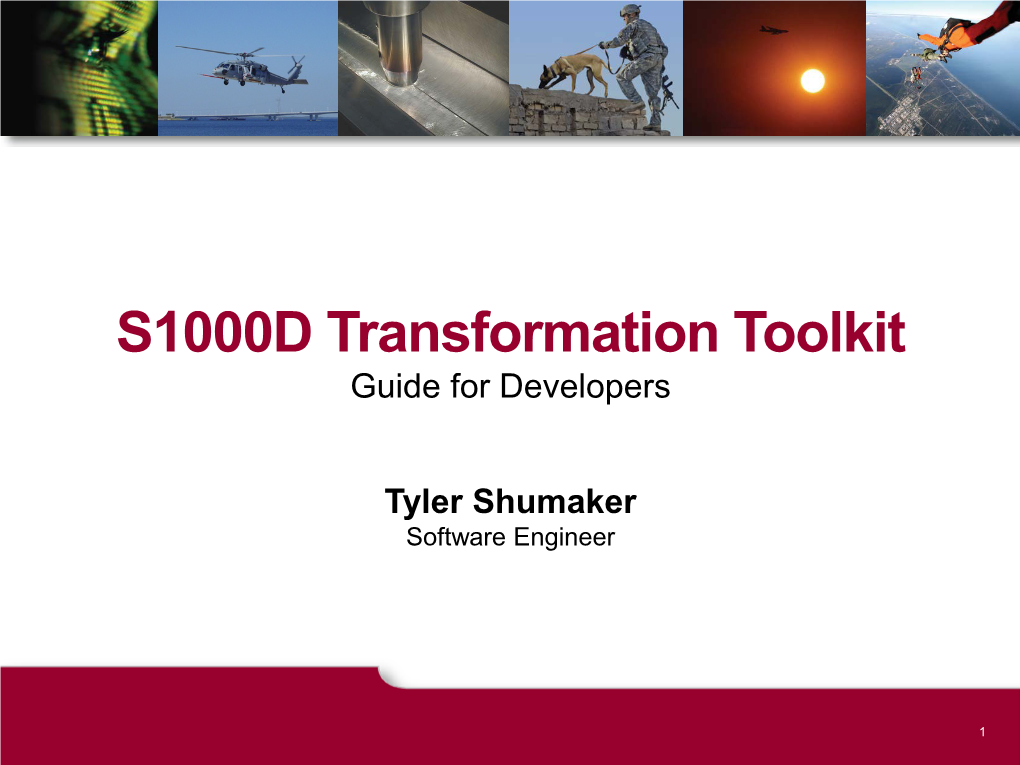 S1000D Transformation Toolkit Guide for Developers