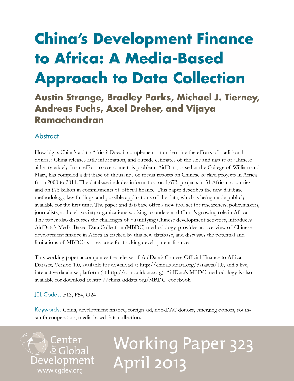China's Development Finance to Africa: a Media-Based Approach To