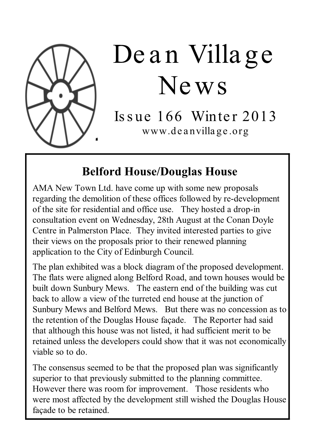Dean Village News Issue 166 Winter 2013