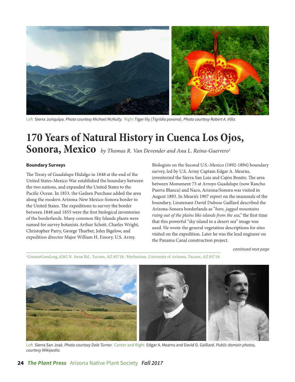 170 Years of Natural History in Cuenca Los Ojos, Sonora, Mexico by Thomas R