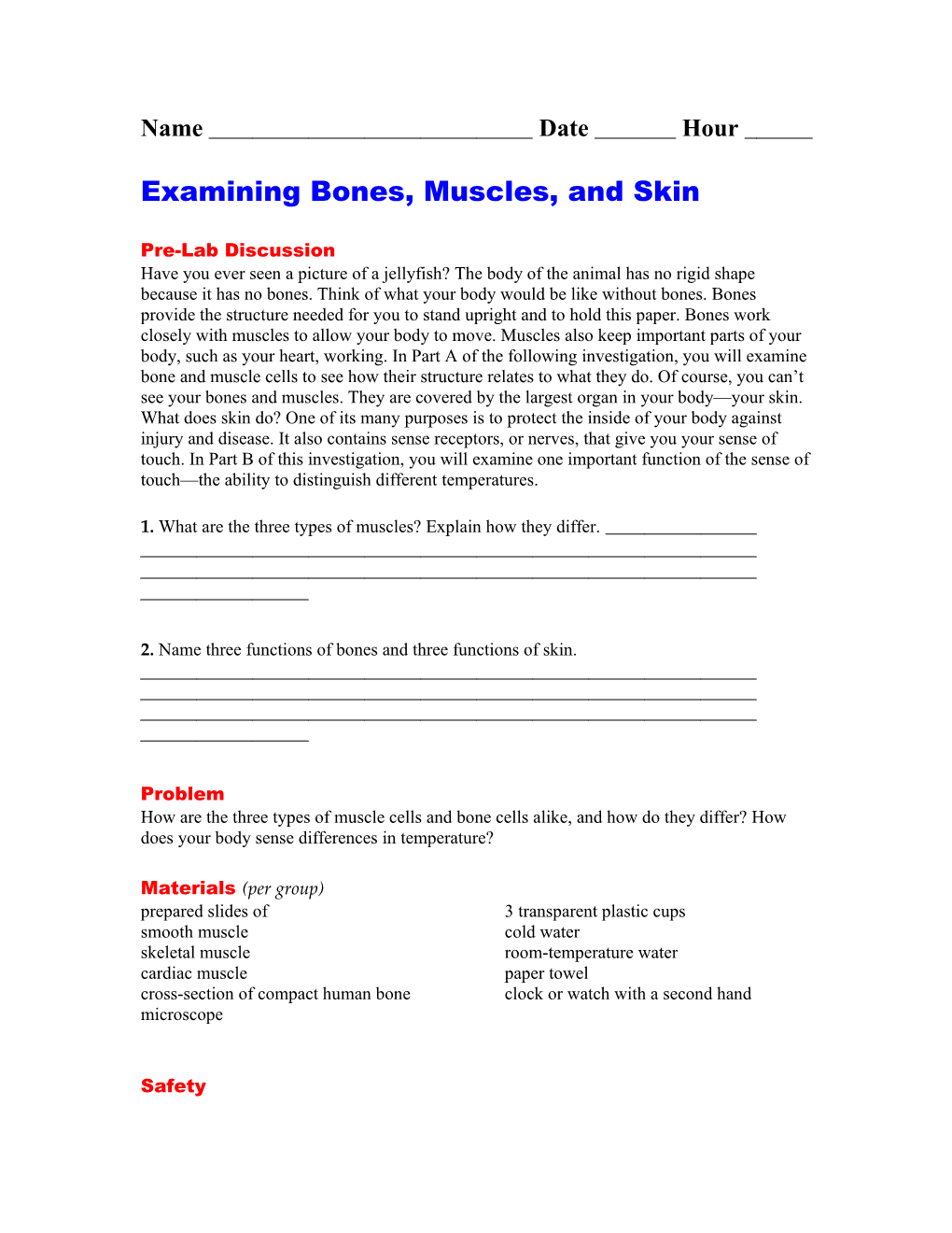 Examining Bones, Muscles, and Skin