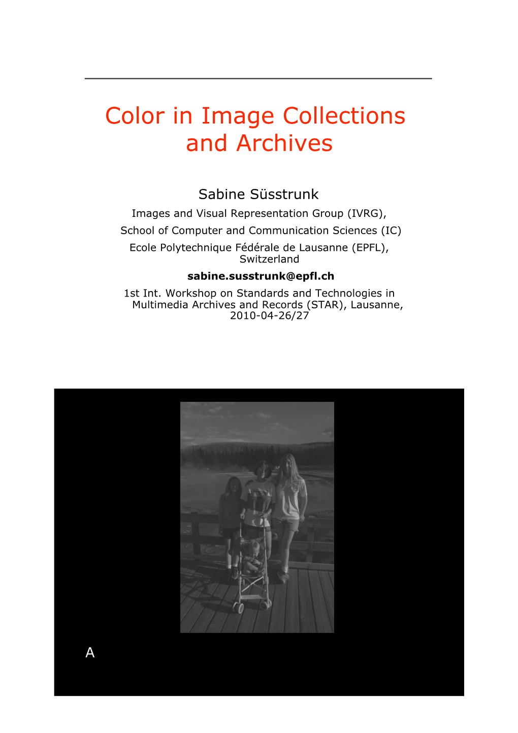 Color in Image Collections and Archives