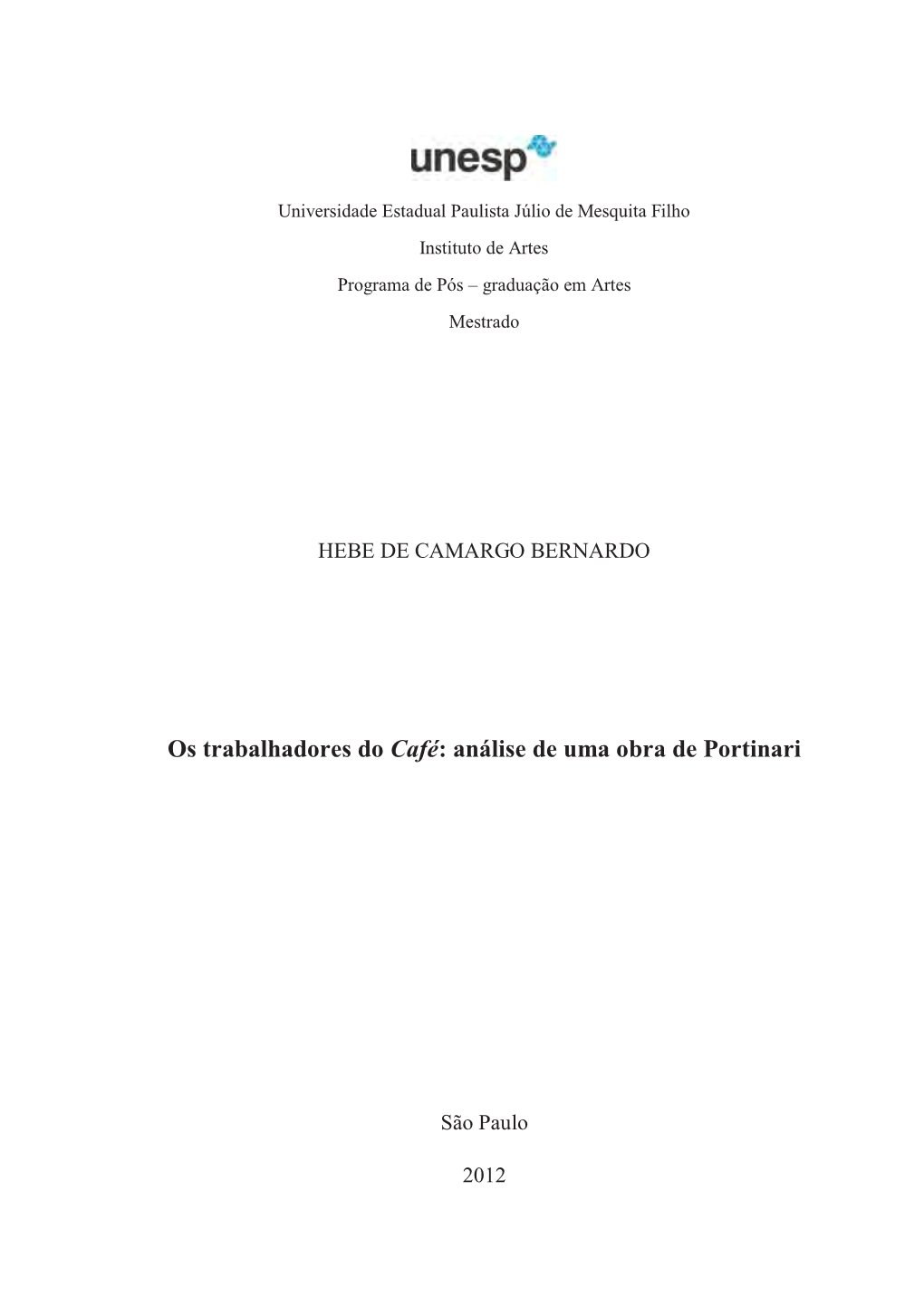 Os Trabalhadores Do Café: Análise De Uma Obra De Portinari