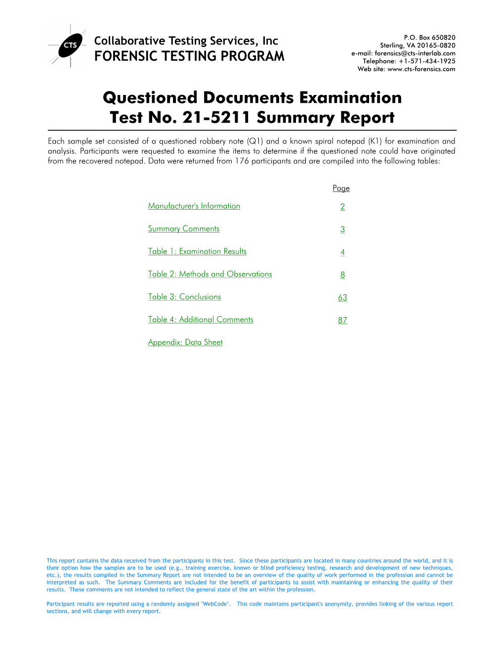 21-5211 Questioned Documents Examination