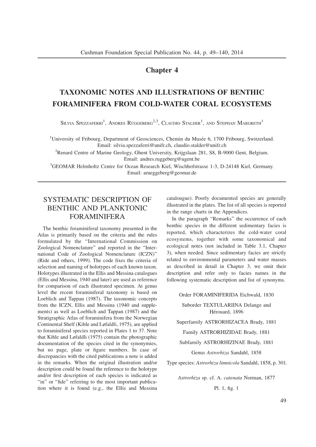 Chapter 4 TAXONOMIC NOTES and ILLUSTRATIONS of BENTHIC