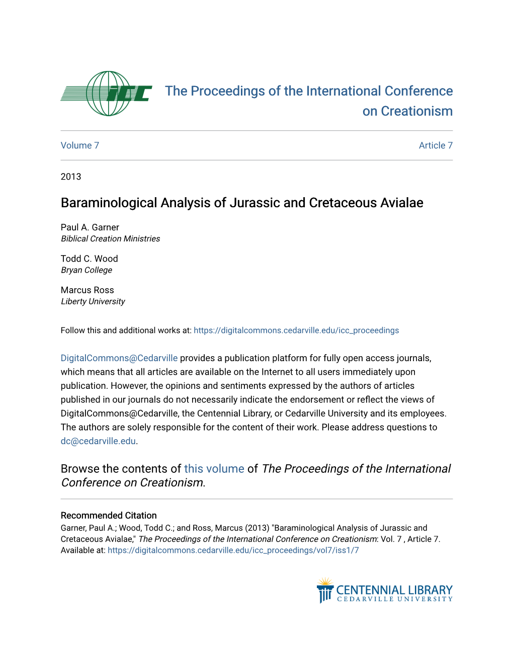 Baraminological Analysis of Jurassic and Cretaceous Avialae