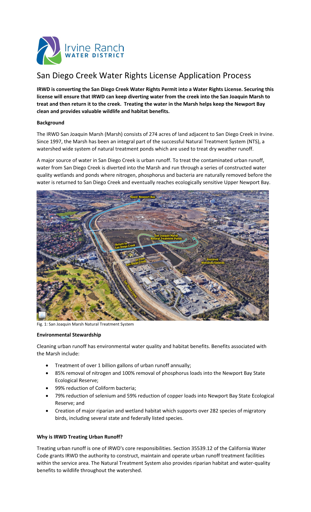 San Diego Creek Water Rights License Application Process