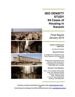 IIED DENSITY STUDY 04 Cases of Housing in Karachi