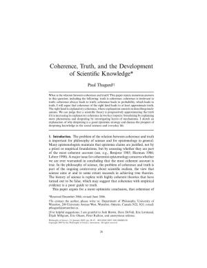 Coherence, Truth, and the Development of Scientific Knowledge*