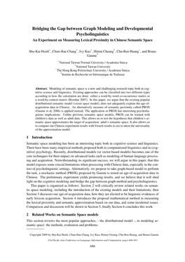 Bridging the Gap Between Graph Modeling and Developmental Psycholinguistics an Experiment on Measuring Lexical Proximity in Chinese Semantic Space